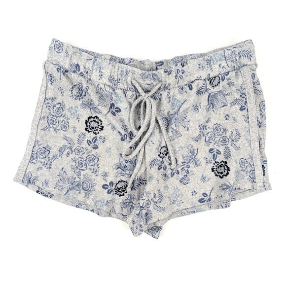 Lucky Brand Other - Lucky Brand Gray Blue Floral String Drawn Lounge Shorts Women's Size XS